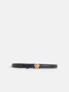 Versace 'medusa' Low Black Leather Belt In Black