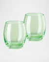 Versace Medusa Lumiere 2 Short Stem Whiskey Dof Glasses, Set Of Two In Green