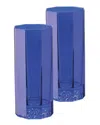 Versace Medusa Lumiere Amber Long Drinking Glasses, Set Of 2 In Blue