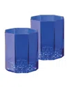 Versace Medusa Lumiere 2-piece Whiskey Old-fashion Glass Set In Blue