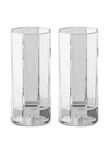 Versace Medusa Lumiere Iced Tea Glasses, Set Of 2 In Transparent