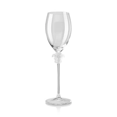 Versace Medusa Lumiere White Wine Glass In Clear