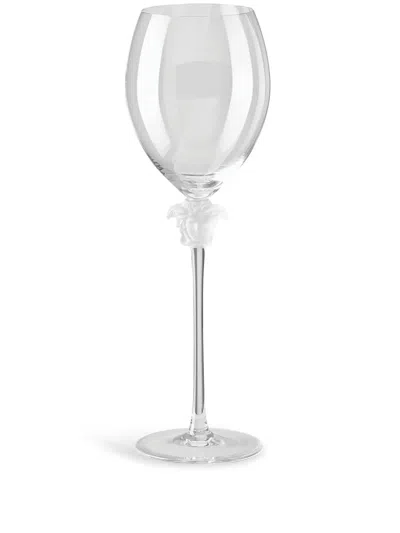 Versace Medusa Lumiere Wine Glass In Neutrals