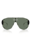 Versace Medusa Medallion 142mm Shield Sunglasses In Silver