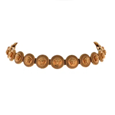Versace Medusa Medallion Choker Necklace Metal In Brown