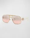 VERSACE MEDUSA MEDALLION GRADIENT AVIATOR SUNGLASSES