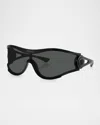 Versace Medusa Medallion Shield Sunglasses In Black
