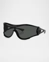 Versace Medusa Medallion Shield Sunglasses In Black