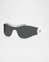 Versace Medusa Medallion Shield Sunglasses In White