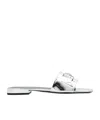 Versace Medusa Sandalen Aus Metallic-leder In White