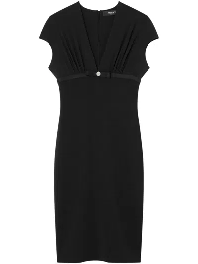 VERSACE DEEP-NECK MIDI DRESS