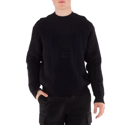 Versace Medusa Milano Cable-knit Sweater In Black