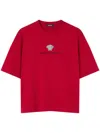 Versace Medusa Milano Embroidered T-shirt In Red