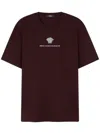 Versace Medusa Milano Embroidered T-shirt In Brown