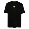 Versace Cotton T-shirt With Medusa Embroidery In Black