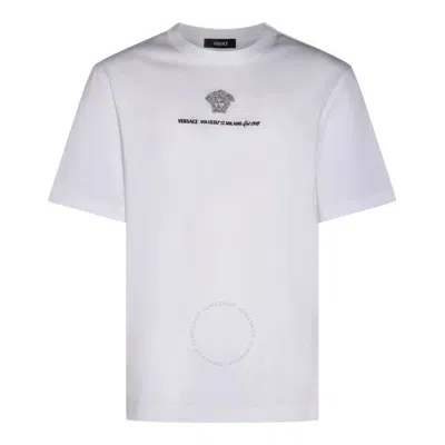 Versace Medusa Milano Embroidered Crewneck T-shirt In White