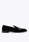 Versace Embroidered Barocco Medusa Slippers