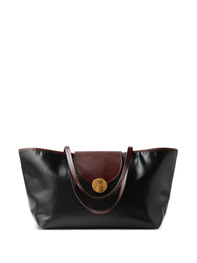 Versace Vivian Small Shopper In Coated Canvas In Black