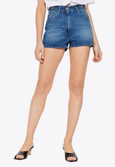 VERSACE MEDUSA MINI DENIM SHORTS