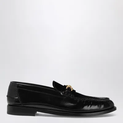 Versace Medusa Mini Leather Loafers In Black