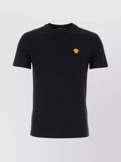 Versace Medusa Minimalist Crew Neck T-shirt In Black