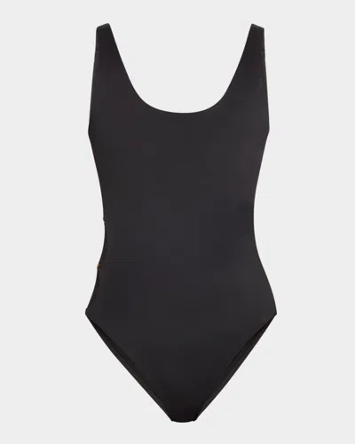 Versace Medusa Module One-piece Swimsuit In Black