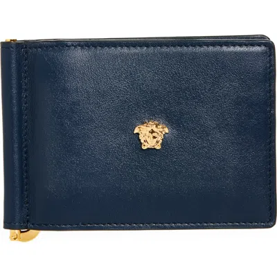 Versace Medusa Money Clip Leather Bifold Wallet