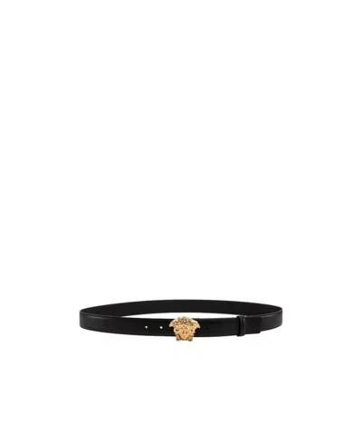 Versace Medusa Motif Belt In Black