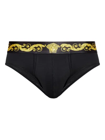 Versace Medusa-motif Briefs In Black