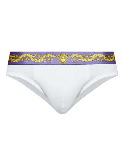 Versace Medusa-motif Briefs In White