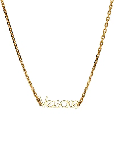 Pre-owned Versace Medusa-motif Chain Necklace In Gold