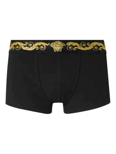 Versace Medusa-motif Elastic-waistband Boxers In Black