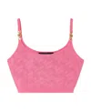 Versace Medusa Motif Knitted Top In Pink