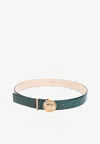 Versace Medusa-motif Leather Belt In Green
