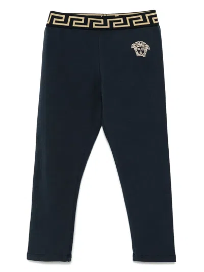 Versace Babies' Medusa-motif Leggings In Blue