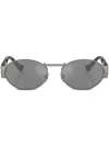 Versace Round Tinted Sunglasses In Silver