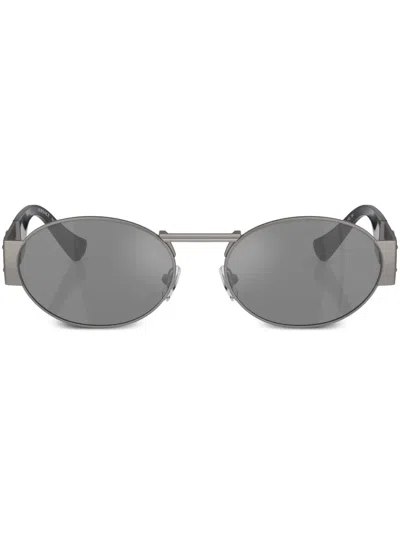 Versace Round Tinted Sunglasses In Silver