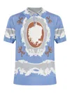 Versace Medusa-motif Polo Shirt In Blue
