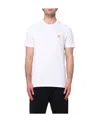 Versace White Crewneck T-shirt With Medusa Embroidery On The Front In Cotton Man In White