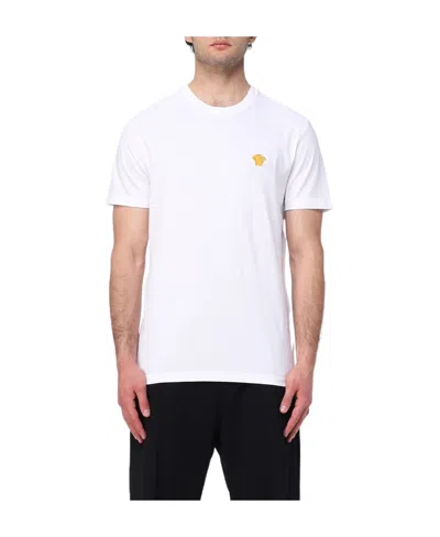 VERSACE VERSACE LOGO-EMBROIDERED CREWNECK T-SHIRT