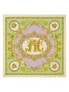 Versace Medusa-motif Silk Scarf In Green