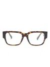 Versace Medusa-motif Square-frame Glasses In Braun