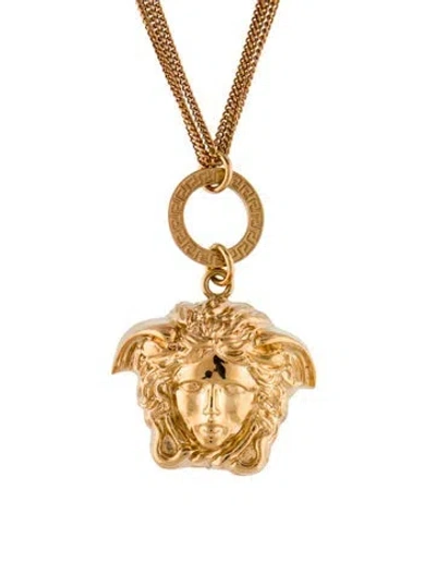 Pre-owned Versace Medusa Multistrand Pendant Necklace, 19.75"