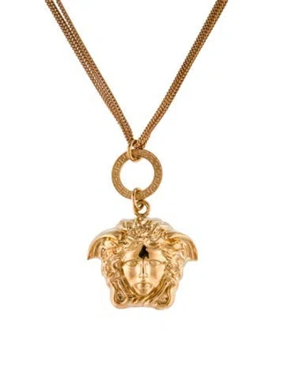 Pre-owned Versace Medusa Multistrand Pendant Necklace, 19.75"