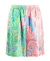 Versace Medusa Music Print Bi-colour Silk Shorts In Pink