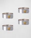 Versace Medusa Napkin Ring, Set Of 4 In Metallic