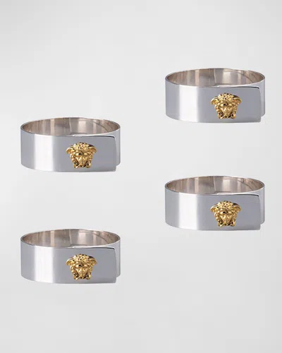 Versace Medusa Napkin Ring, Set Of 4 In Metallic