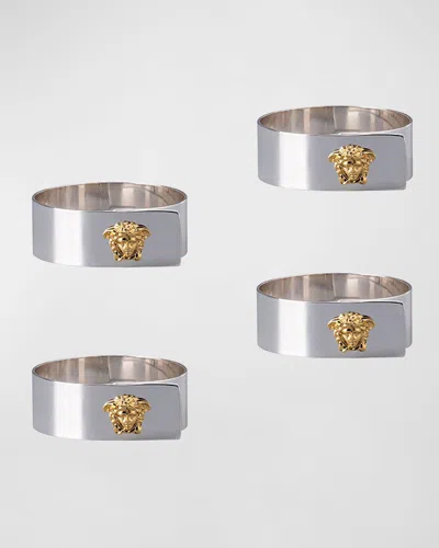 Versace Medusa Napkin Ring, Set Of 4 In Gold 2