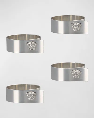 Versace Medusa Napkin Ring, Set Of 4 In Metallic