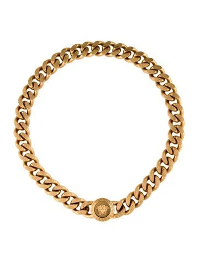 Pre-owned Versace Medusa Necklace, 18.5" In Multi